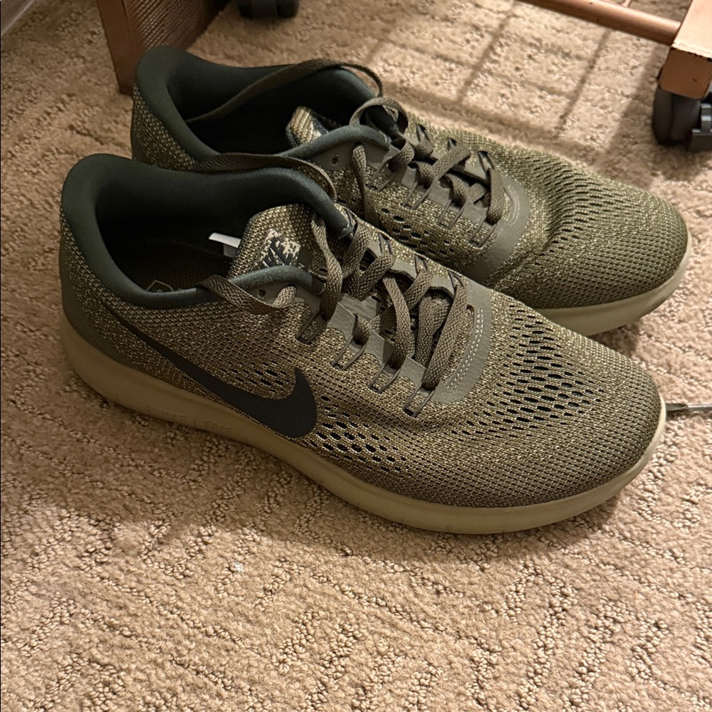 Nike Khaki and Dark Green Sneakers